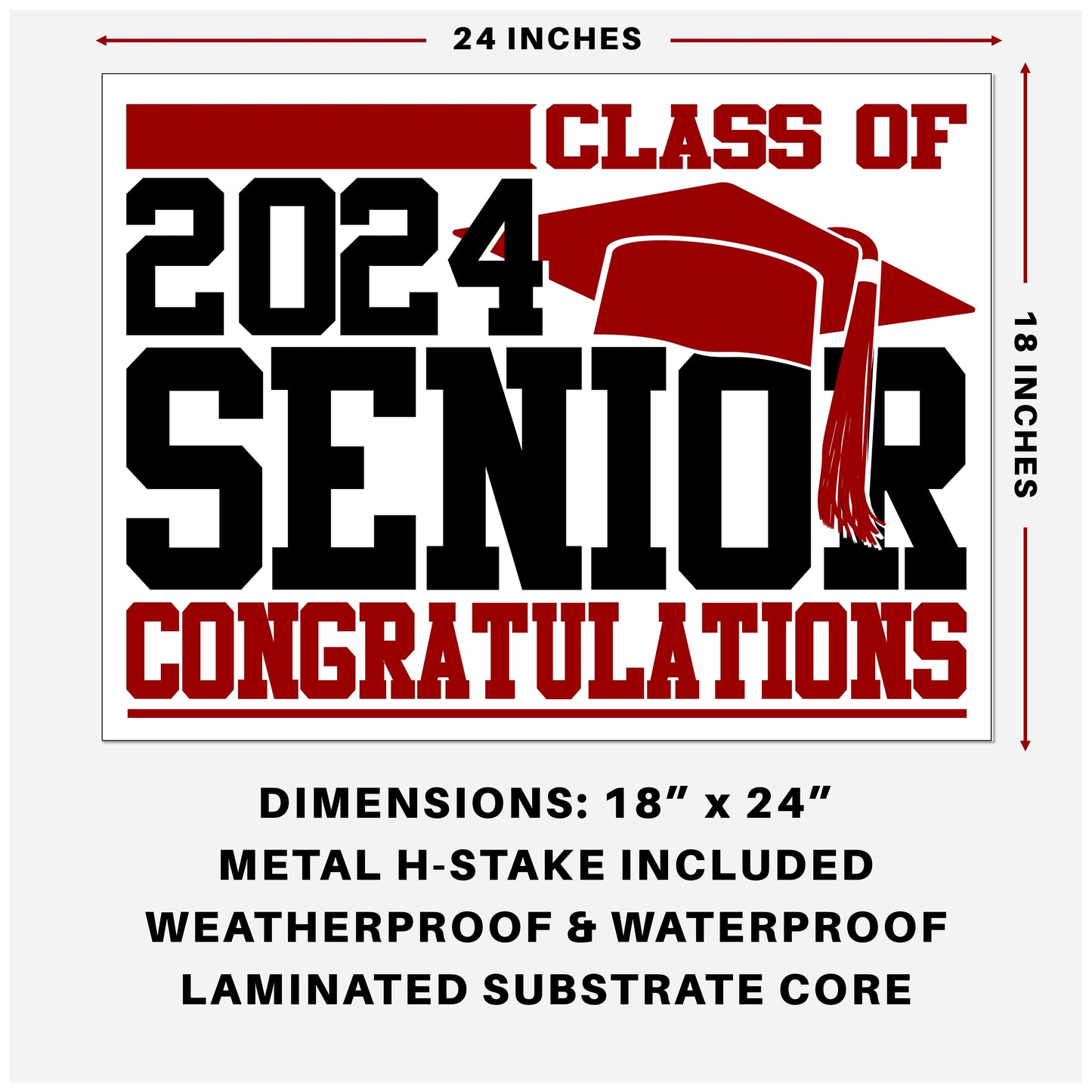 2024 Standard Senior Sign - No Photo