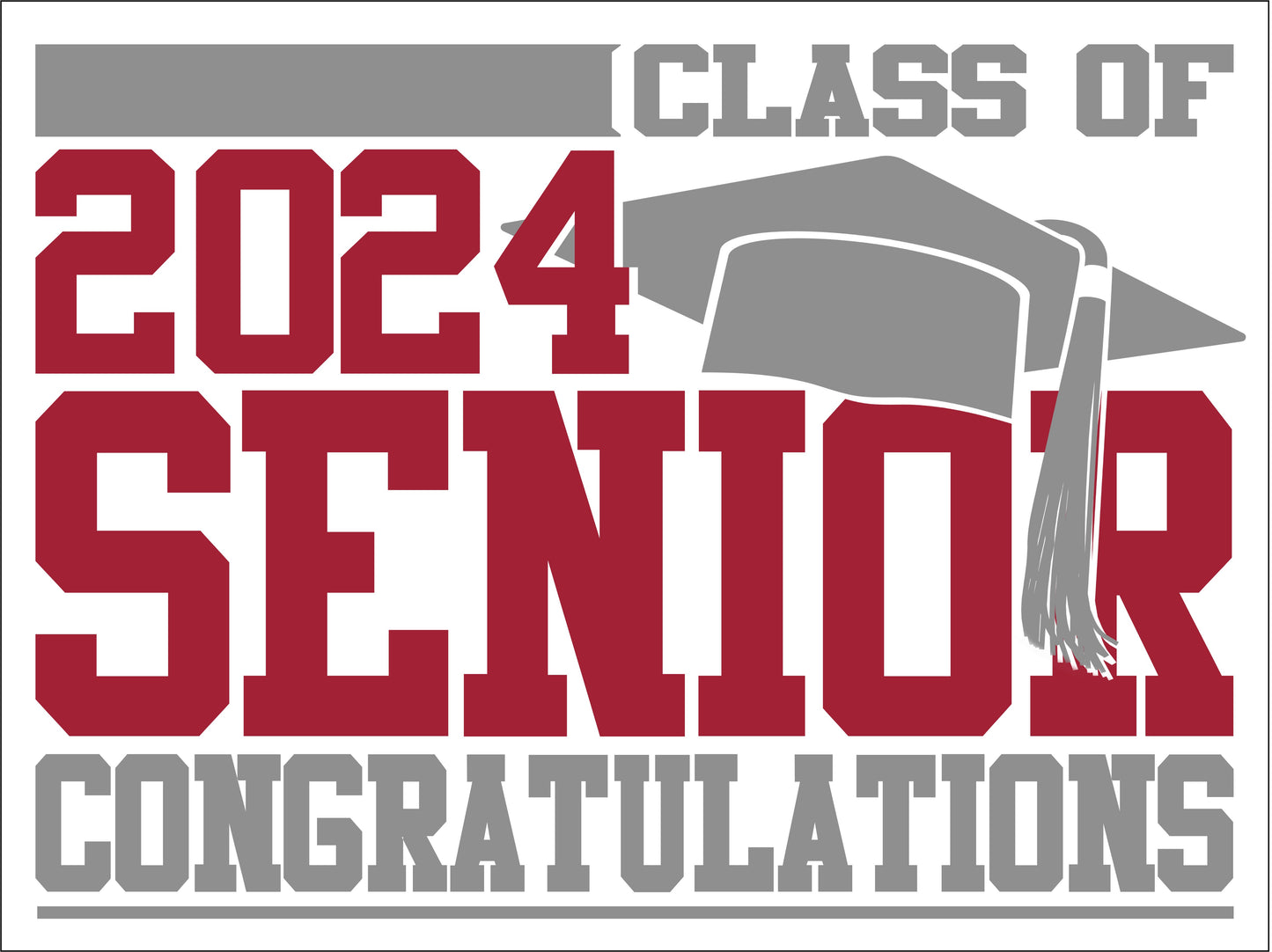 2024 Standard Senior Sign - No Photo