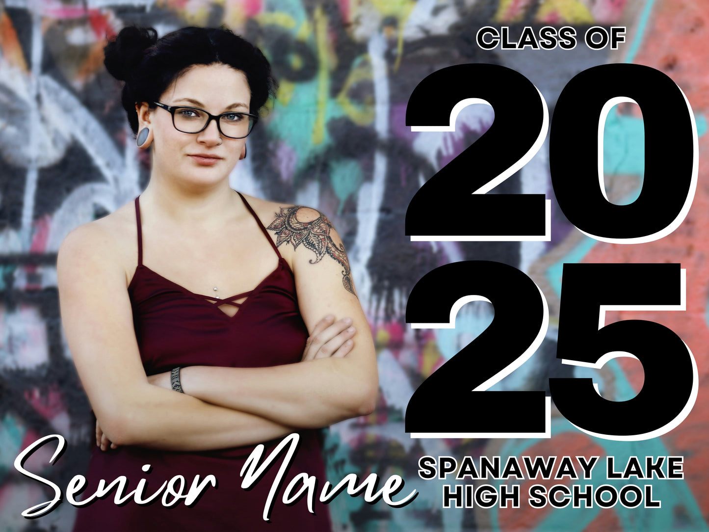 Senior Sign 14 | Landscape | B/W Text Only – TLC Creative Design ...